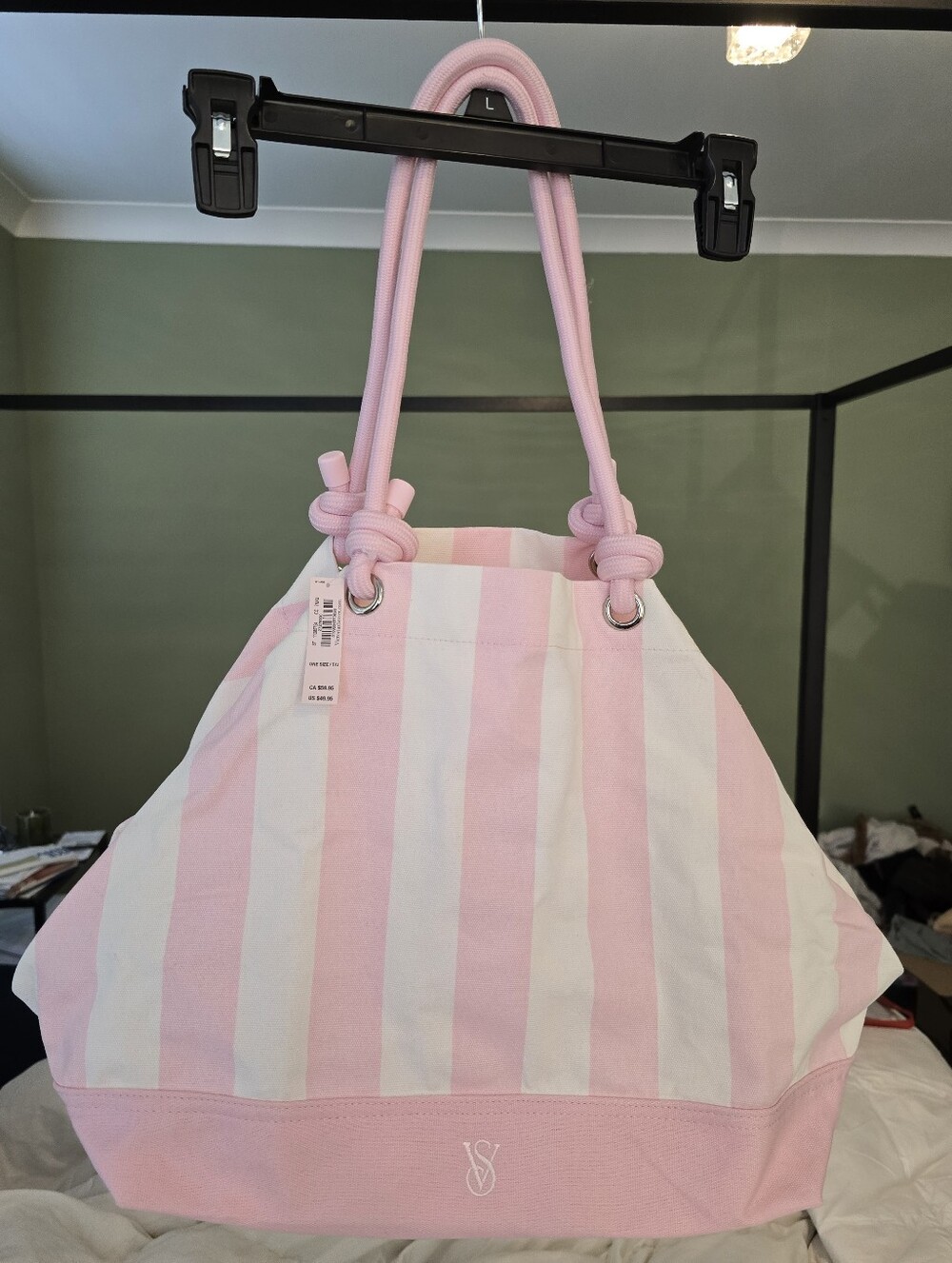 NWT Victoria's Secret Iconic Pink & White Stripe Tote